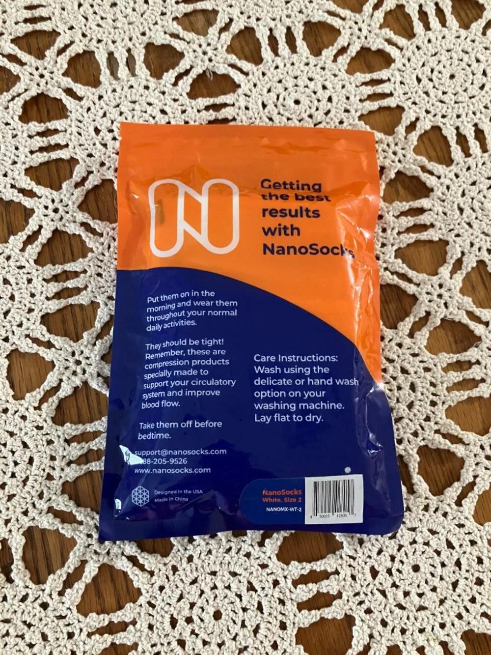 New Adult Size 2 White NanoSocks NANOMX-WT-2 – Compression Product